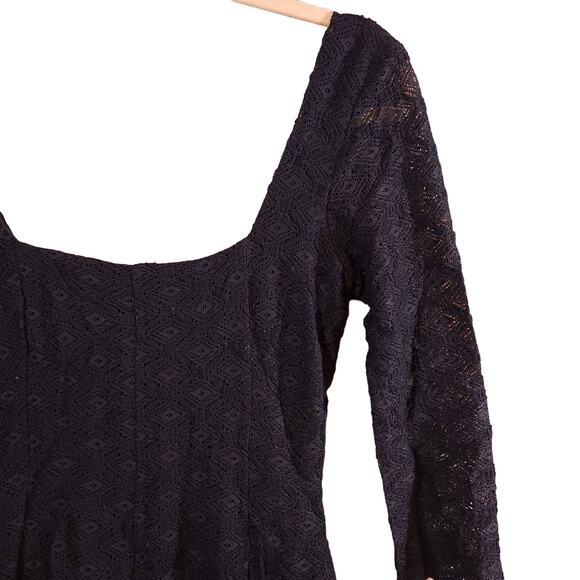 Kimchi Blue Dezzie Black Lace Square Neck Romper Boho Witchcore Women's S - Picture 5 of 8